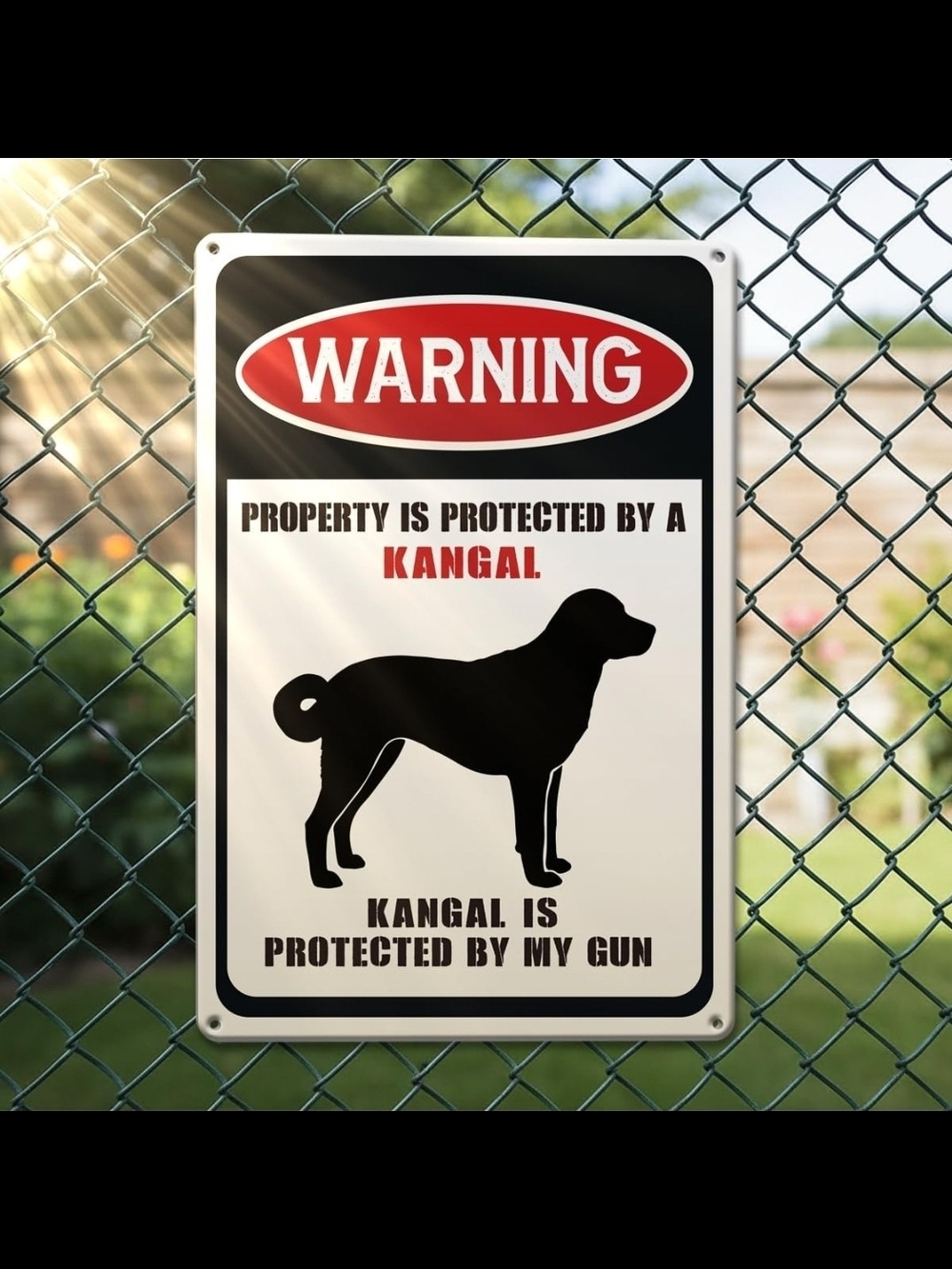 7"×10.5" Metal Tin Warning Protected by Kengal Beware of Dog Home Security Sign